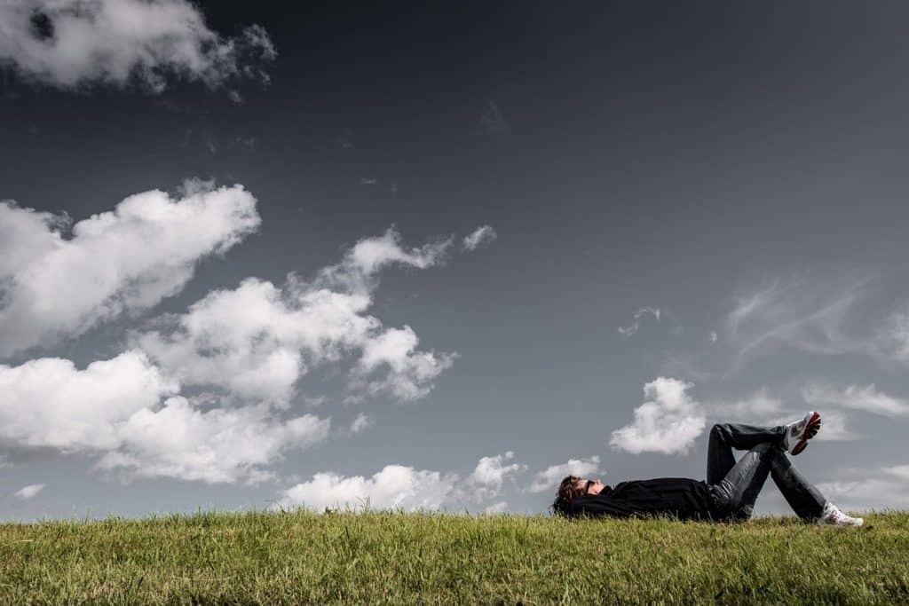 grass, lying, resting